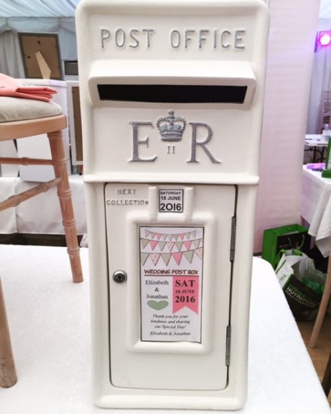 ivory post box hire essex - Ellis Events - Creative Chair Cover Hire and Venue Styling