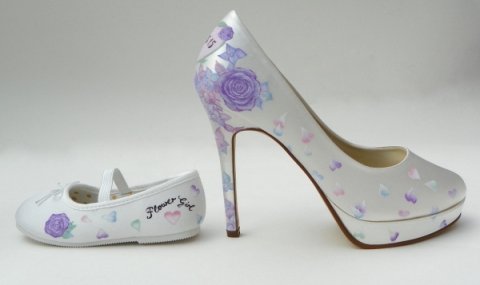 mother and daughter matching shoes - Beautiful Moment hand painted wedding shoes