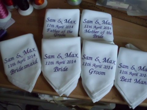 Personalised Napkins - top table - Designs by SAZZ