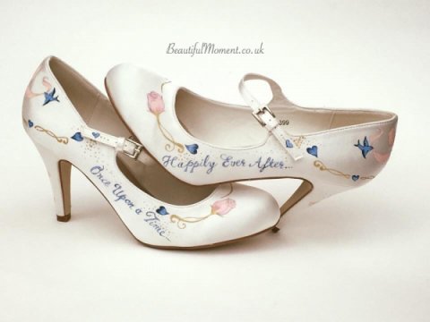 Cinderella style shoes - Beautiful Moment hand painted wedding shoes