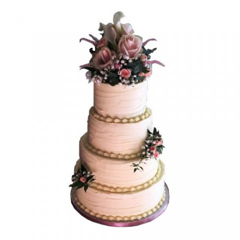 Textured Wedding Cake - Cakes Individually Iced