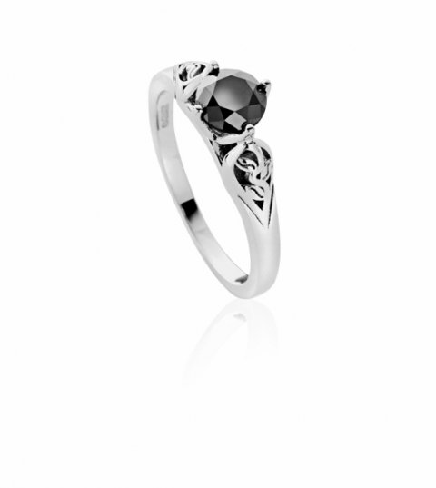 Bespoke 18ct white gold and black diamond engagement ring - Claire Troughton Fine Jewellery Design 