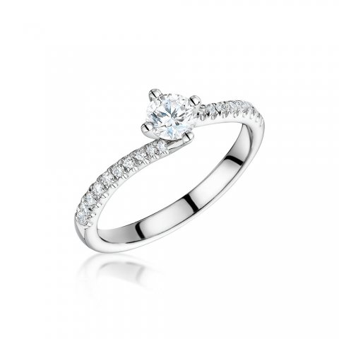 Diamond Shoulder Twist Engagement Ring - Laings