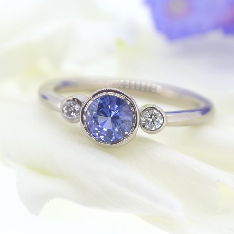 Sapphire and Diamond Engagement Ring - Lilia Nash Jewellery