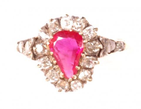Victorian Burma ruby and old-cut diamond ring £3400 - N.Bloom & Son