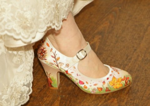 Autumn wedding theme shoes - Beautiful Moment hand painted wedding shoes