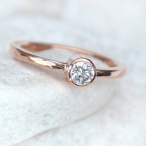 Conflict free Diamond Ring in 18ct Rose Gold - Lilia Nash Jewellery