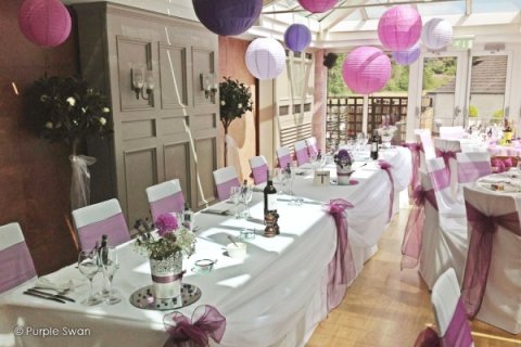 Wedding Venue Decoration - Purple Swan-Image 39426