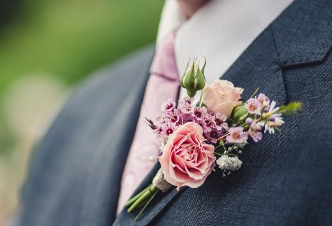 pink rose bud buttonhole - The Flower Farm
