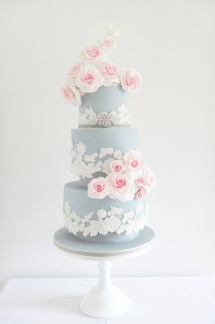 Serenity & Rose Quartz Wedding Cake - Cobi & Coco Cakes