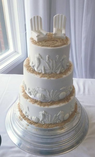beach themed wedding cake - Calley's Cakes