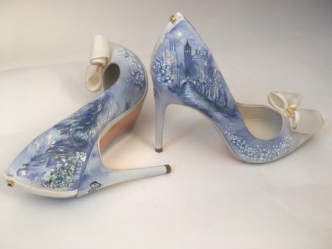 hand painted Venice theme - Beautiful Moment hand painted wedding shoes
