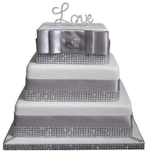 Add some bling to your day with this diamante Wedding Cake! - Cakes Individually Iced