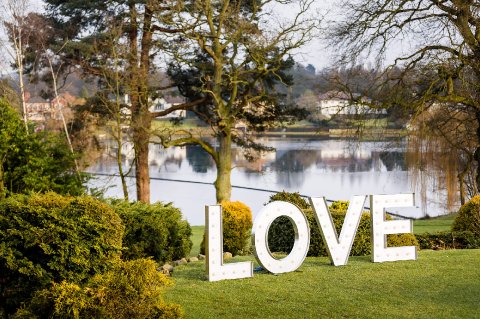Outdoor LOVE letters at wedding - Fabulous Together 