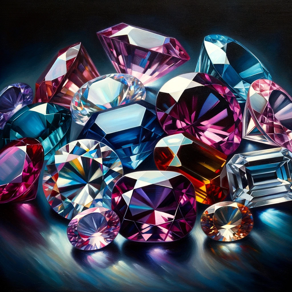 A-vibrant-painting-depicting-a-collection-of-gemstones-in-different-colors