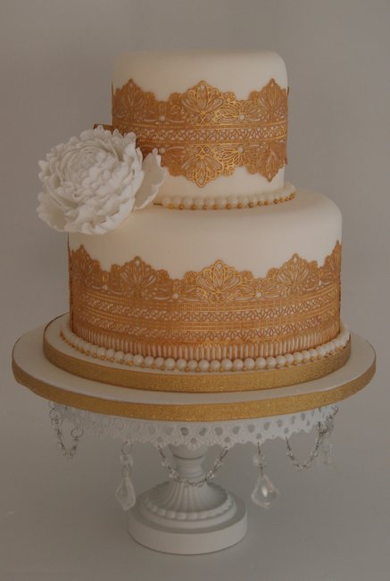 Serenity & Peony Wedding Cake - Wedding Cakes by Lisa Broughton