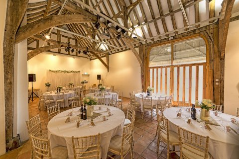 inside the Great Barn, seating upto 125 - Wingfield Barns