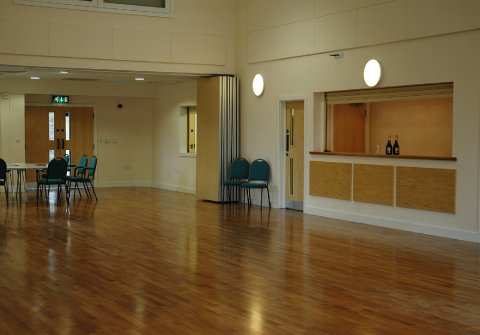 Interior with bar on right - Wanstrow Village Hall