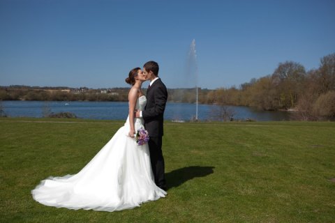 Beautiful couple on our lawns in front of the lake. - Crowne Plaza Marlow