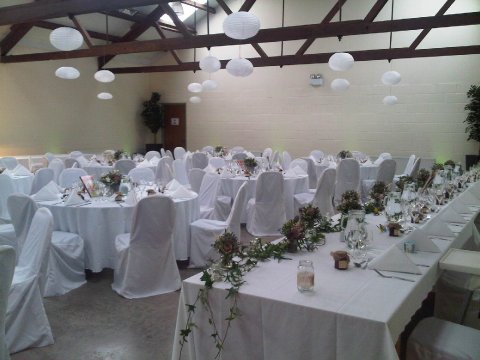 Wedding Set Up in The Barn - Weddings at Bachilton Barn