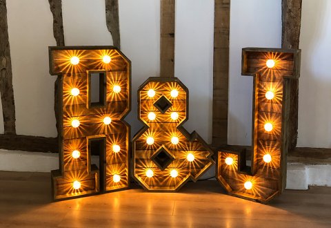 Rustic Light Up Initials - Light Up Love