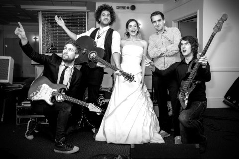 The band with the bride! - The West Coast Heroes