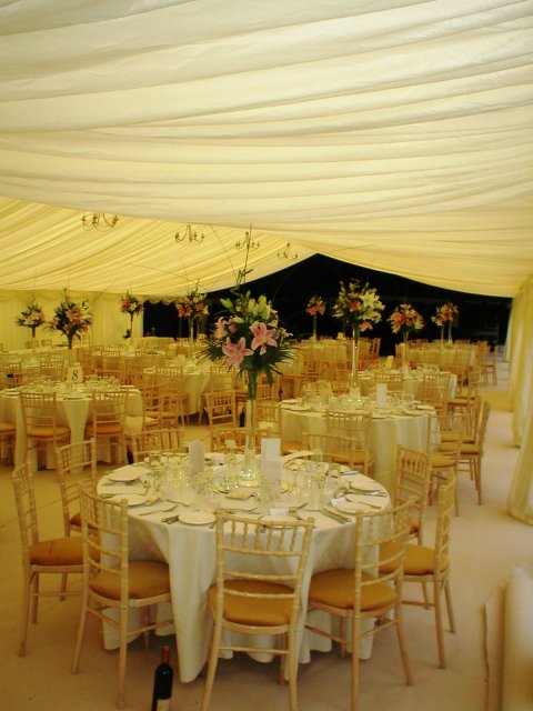 Black LED Starlight and Ivory Linings - Marquees Direct 
