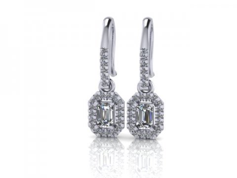 Platinum and diamond earrings - Claire Troughton Fine Jewellery Design 