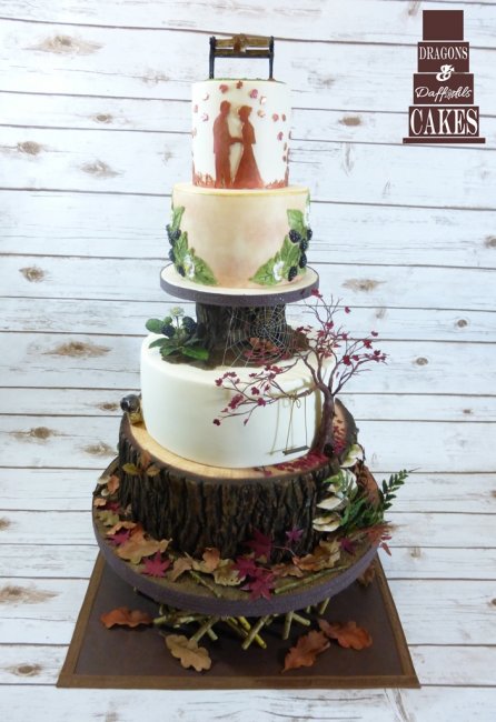 Woodland Walk gold medal winning design with intricate detailing - Dragons and Daffodils Cakes