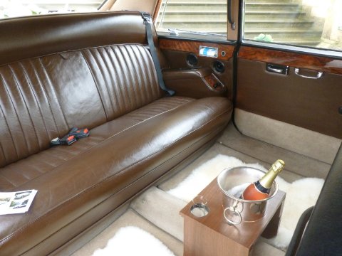 Daimler interior seats 7 - Two Hearts Wedding Cars