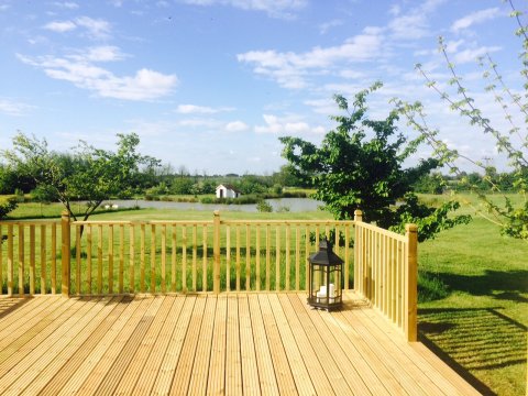 The decking at the back of our marquee - High House Weddings