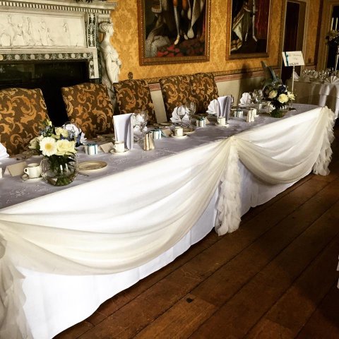 top table swags - Ellis Events - Creative Chair Cover Hire and Venue Styling