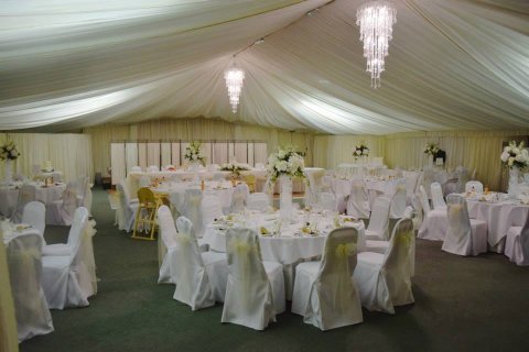 Marquee - large wedding breakfast - Hunters Hall