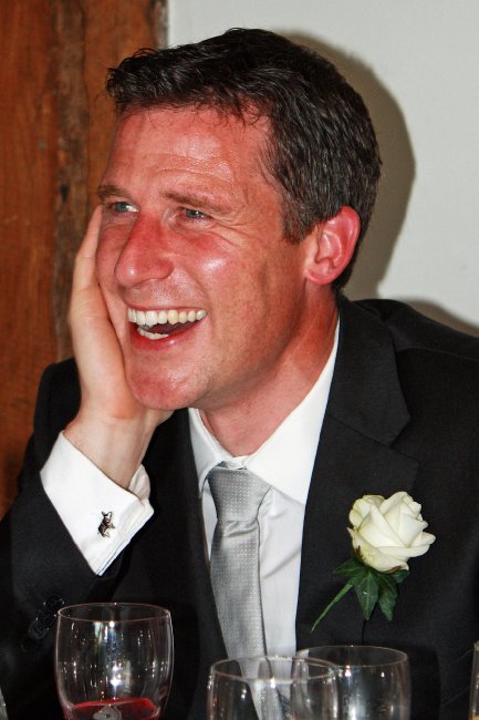 Groom during Best Mans speech - Lucy Close Photography