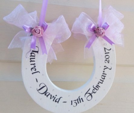 Lilac personalised wedding horseshoe - Kenzo Crafts