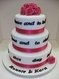 Poetic 3 tier diamante stack with wedding vows - Linzers