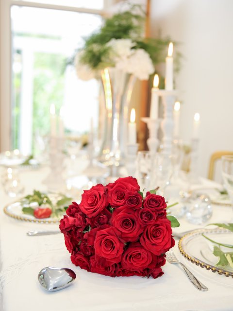Beautiful red roses in this bridal bouquet - Pamella Dunn Events