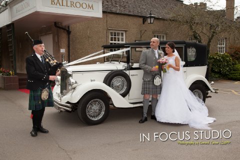 Piped in .A scottish wedding at Ramside Hall - In Focus Studio