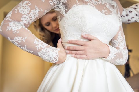 Lace and organza dress for Lauren - Felicity Westmacott Wedding Dressmaker