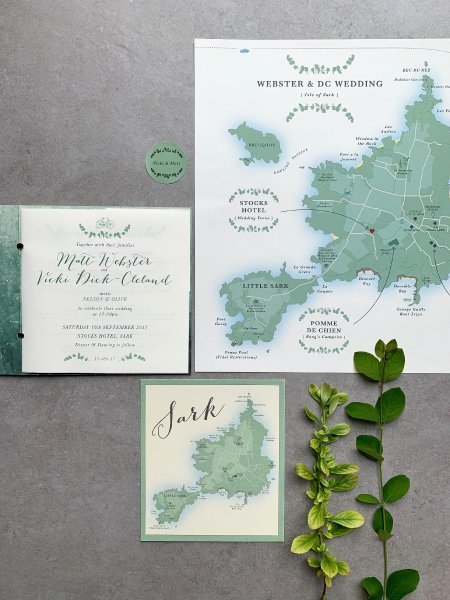 Deabill and Quince Wedding Pop up Map - Deabill and Quince