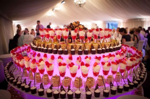 Yum! Our popular pudding table, filled with four different mini desserts. - All Manor of Events