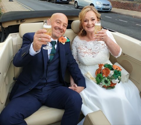 Beetle convertible, cheers - Leicester Wedding Cars