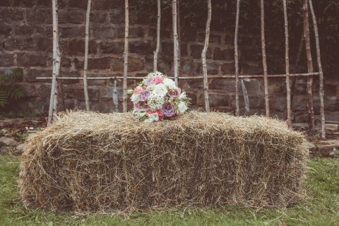 Fantail Florist for Charlotte & Kyle's vintage wedding flowers at Wood Lane Countryside Centre - Fantail Designer Florist