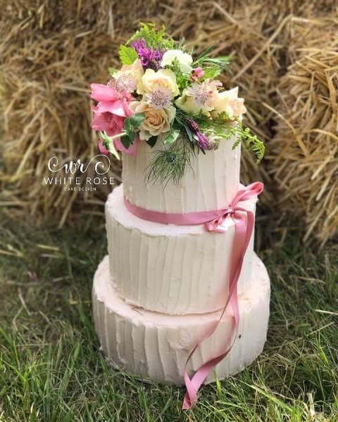Wedding Cakes - White Rose Cake Design-Image 39189