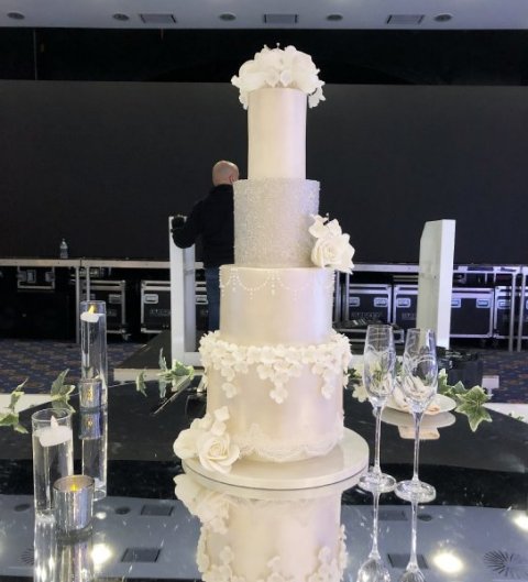 Silver Lustre Wedding Cake - All Shapes & Slices Cake Co