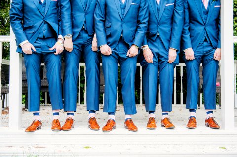 Groomsmen and their socks The Mount Hotel - Ben Fones Photography