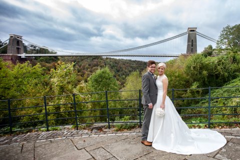 Bride & Groom portraits at the Clifton Suspension Bridge - Stonelock Photography