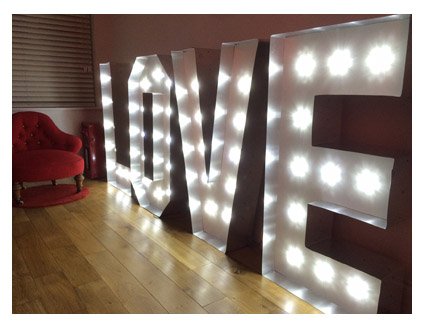 Light up love letter hire - Living the Cream Ice Cream Tricycle and Event hire