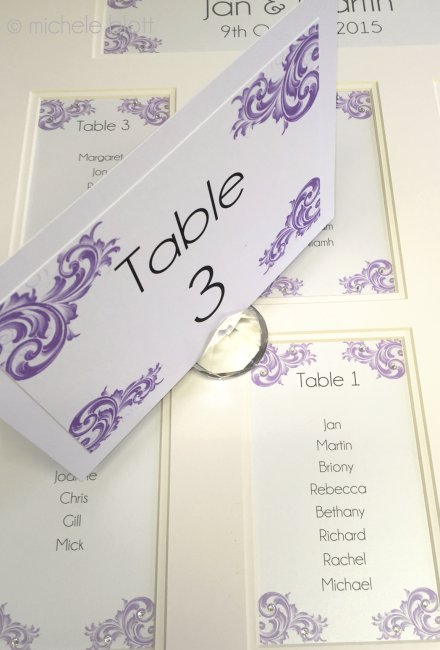 Coordinating On the Day Stationery - Elegant Wedding Stationery and Luxury Table Plans