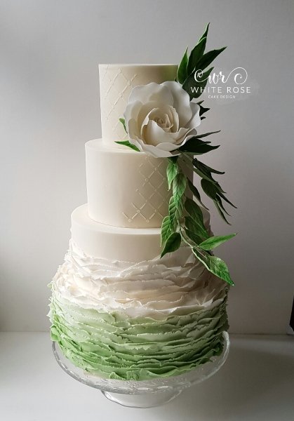 Wedding Cakes - White Rose Cake Design-Image 39188